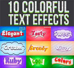 极品PS样式－10个卡通风格的文本效果：Colorful Text Effects 2